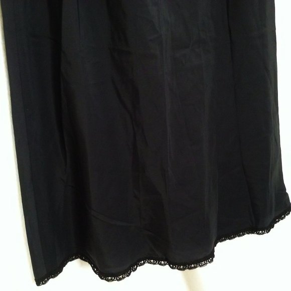Vintage 50s-60s Aline Half Slip Comfort Waist Lingerie -S Nylon/Rayon Lace Black - Picture 6 of 9